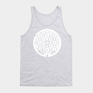 Niisato drain cover - Japan - white design, front print Tank Top